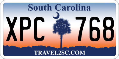 SC license plate XPC768