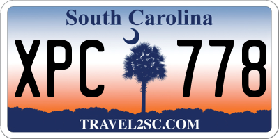 SC license plate XPC778