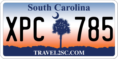 SC license plate XPC785