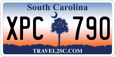 SC license plate XPC790