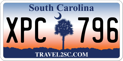 SC license plate XPC796