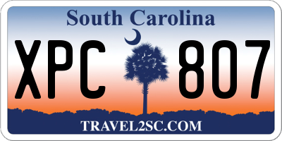 SC license plate XPC807