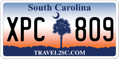 SC license plate XPC809