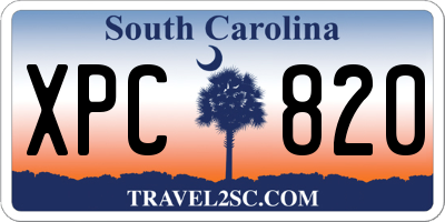 SC license plate XPC820