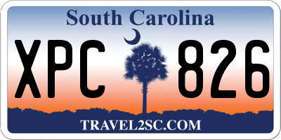 SC license plate XPC826