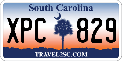 SC license plate XPC829