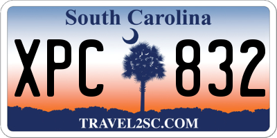 SC license plate XPC832