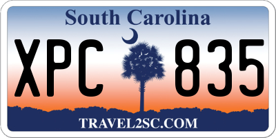 SC license plate XPC835