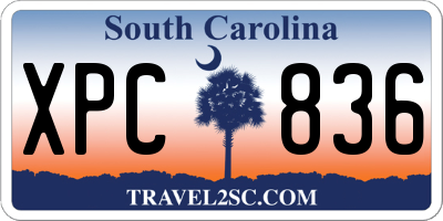 SC license plate XPC836