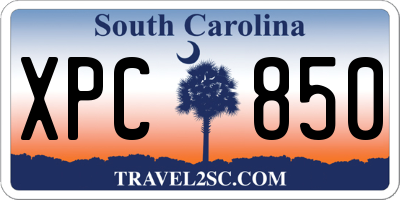 SC license plate XPC850