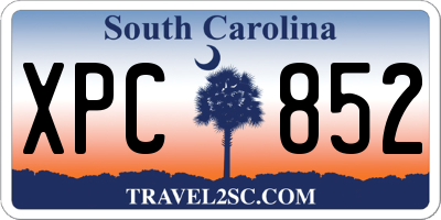 SC license plate XPC852