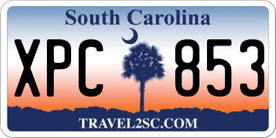 SC license plate XPC853