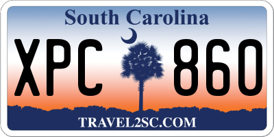 SC license plate XPC860