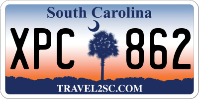 SC license plate XPC862
