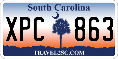 SC license plate XPC863