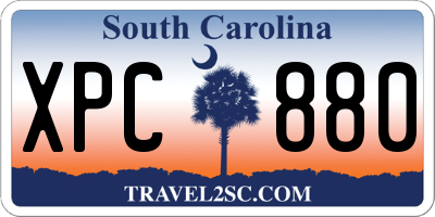 SC license plate XPC880