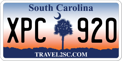 SC license plate XPC920