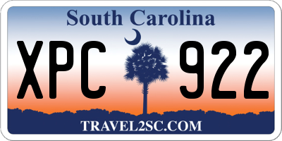 SC license plate XPC922