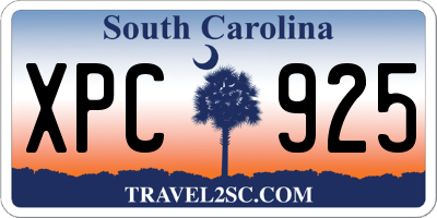 SC license plate XPC925