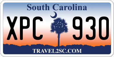 SC license plate XPC930