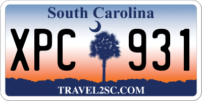 SC license plate XPC931