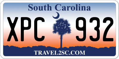 SC license plate XPC932