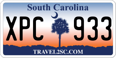 SC license plate XPC933
