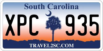SC license plate XPC935