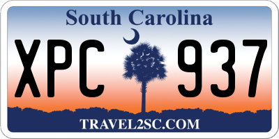 SC license plate XPC937