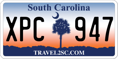 SC license plate XPC947
