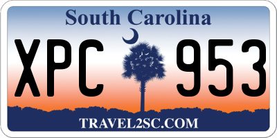 SC license plate XPC953