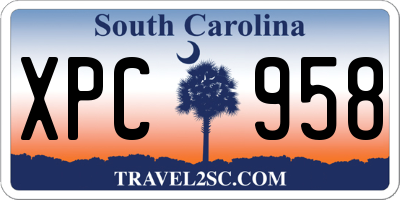 SC license plate XPC958