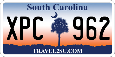 SC license plate XPC962