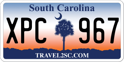 SC license plate XPC967