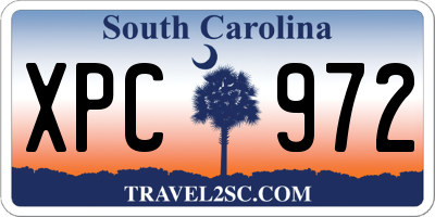 SC license plate XPC972