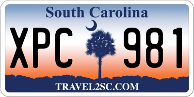 SC license plate XPC981