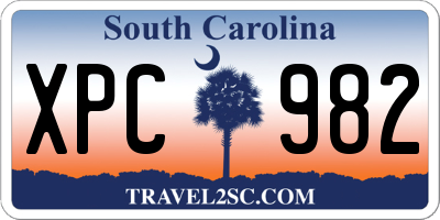 SC license plate XPC982