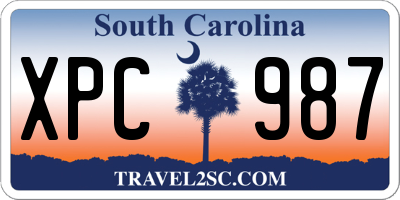 SC license plate XPC987