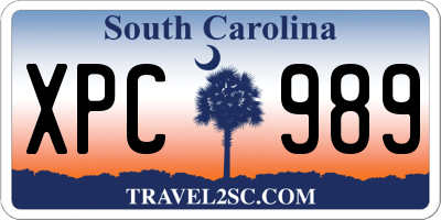 SC license plate XPC989