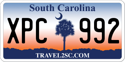 SC license plate XPC992