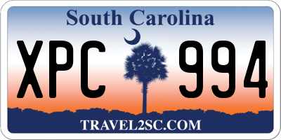 SC license plate XPC994
