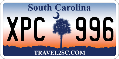 SC license plate XPC996