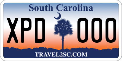 SC license plate XPD000