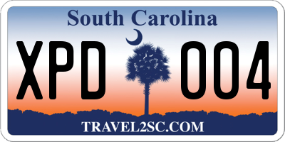 SC license plate XPD004