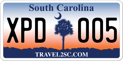 SC license plate XPD005