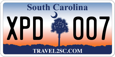 SC license plate XPD007