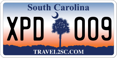 SC license plate XPD009