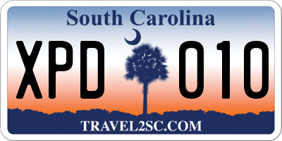 SC license plate XPD010