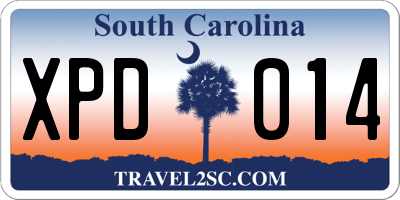 SC license plate XPD014