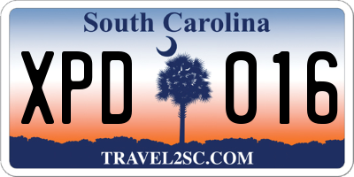 SC license plate XPD016